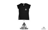 Attic Theory Ladies V-Neck Pocket Logo T-Shirt - Black (Slim Fit)
