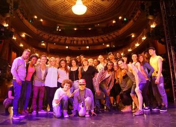 The cast and crew of THRILLER LIVE on stage at the Lyric Theatre, London
