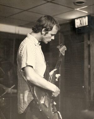 Tom Peck, bassist and vocalist with "The Chosen Few".