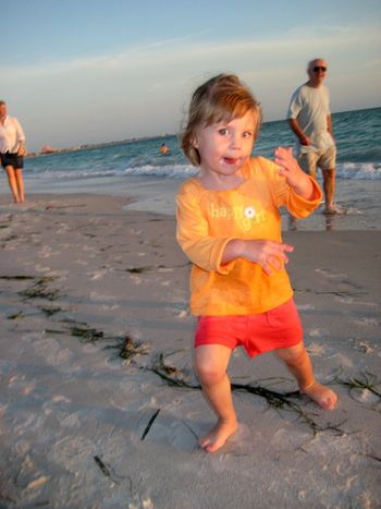 Spontaneous t'ai chi on the beach. The kid does have boundless energy. Maybe I should follow her lead.
