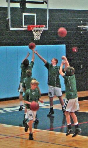 Paul warms up for a game with the 8th grade basketball team. Winter 2008
