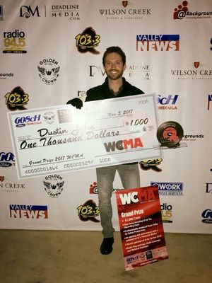 Posing after winning the 2017 WCMA Grand Prize
