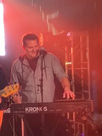 Paul Pratzner: Keys, Vocals<p>
PREVIOUS BANDS: What Mama Said, Nothing But Splinters, Froggy Style<p>
FAVORITE BANDS: Green Day, NPR Radio<p>
GEAR: Korg keyboards, Shure microphones & monitors, Gator cases, Miller Lite & Free cigs.