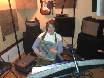 Barbara Piper and her washboard on "Dancing in the Light"
