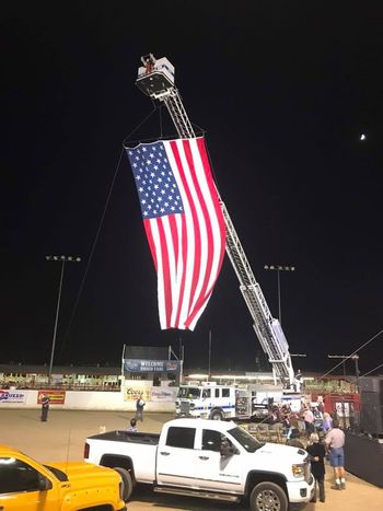 100ft Flag Raised by the Kern County Fire Department
