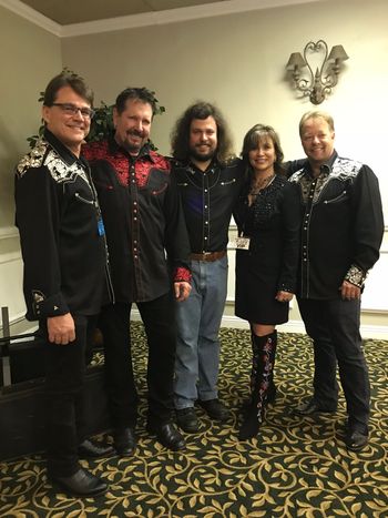 From left to right, Ernie Lewis, Johnny Owens, Mario Carboni, Jennifer Keel, and Rick Stevens
