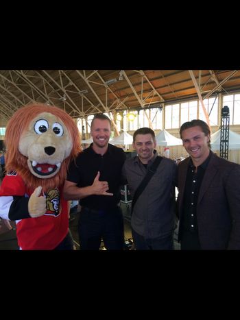 With Sens players and Sparky
