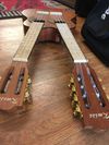 Double Neck/Headstock Ukulele,Kmise Electric Tenor Ukulele,Custom Made Ukelele for Professionals,4&8 String Mahogany Instrument with Gig Bag