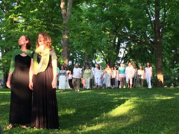 Singing with Carey West as part of Maxine Heppner's "Now and Then", Guelph Dance Festival In The Park Series. Photo: Tannis Slimmon
