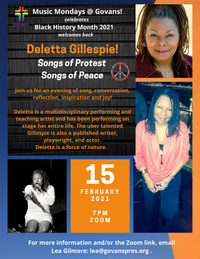 Govans Monday Music presents Deletta Gillespie in a Black History Month Celebration