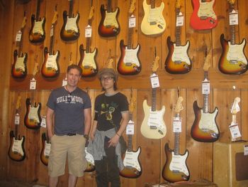 Kei and I checking out some vingtage Strats at Guitar Center.
