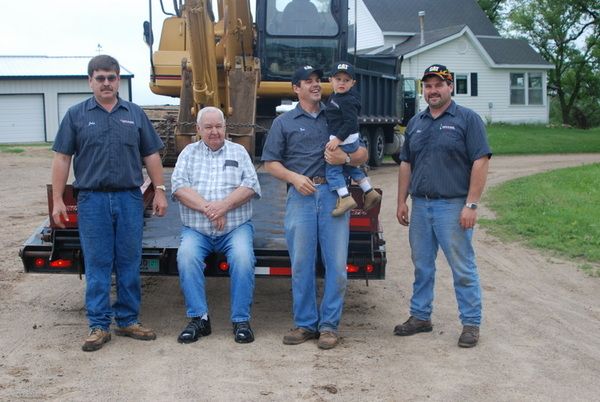 Schmitt and Sons Excavating Crew John, Don, Tom, Jake, and Steve
