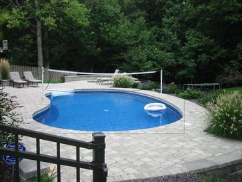 Paver can change a swimming pool into a one of a kind master piece and remember, paver will never crack like concrete
