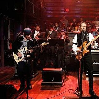Rockin' the Jimmy Fallon Show with Shuggie, The Roots and the Dap King Horns. Courtesy of Getty and NBC.
