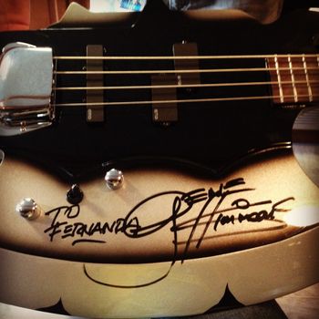 Fernanda Froes-Pruett's Gene Simmons Axe Bass - signed by Gene Simmons.
