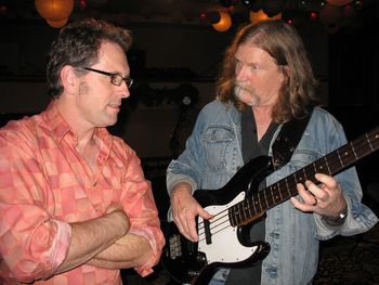Commander Cody bassist Buffalo Bruce Barlow shows me how to play his version of "Beat Me Daddy, Eight to the Bar".
