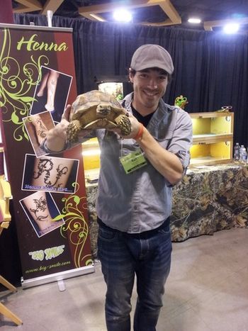 The marketplace at NACA has many interesting and exciting things. One of the associates had this tortoise which roamed freely (but slowly) throughout the room. Kurt Scobie can spot turtles from miles away.
