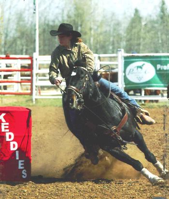 Miss Lucky Swing (aka: Lucky) HHH Lucky Tarzan x Miss Bonnie Mackay Now owned & ridden by Lauren Koma 1999 WRA Jr. Rookie of the Year 1999-2004 Season Leader and Top Ten Qualifier for Season Finals for Various Amateur Rodeo Associations 2001-2004 Alberta High School Rodeo Finals Barrels & Poles Qualifier 2002-2004 National High School Rodeo Finals Barrels Qualifier 2003-2004 Alberta High School Rodeo Assoc D3 Horse of the Year (2 yrs running) 2003 National High School Rodeo Finals Barrels 9th Overall 2004-2007 Aquired Scolorship for National Intercollegiate Rodeos West Texas College & Odessa College
