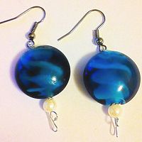 Dark turquoise with swirl dangle earrings