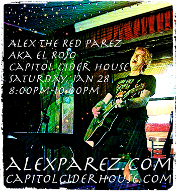 www.alexparez.com Alex the Red Parez aka El Rojo! Returns to Capitol Cider House in Washington DC, Petworth Neighborhood! Saturday, January 28th, 2023 8:00pm-10:00pm!
