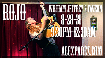 www.alexparez.com Alex The Red Parez aka El Rojo! Live! At William Jeffrey's Tavern in Arlington, VA! Saturday, August 28th, 2021 9:30pm-12:30am
