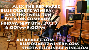 www.alexparez.com Alex The Red Parez aka El Rojo Returns to  Blue Quartz Winery and Shotwell Run Brewing Company in Etlan, VA! Friday! September 8th, 2023, 6:00pm-9:00pm!
