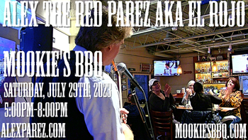 www.alexparez.com Alex the Red Parez aka El Rojo Returns to Mookie's BBQ in Great Falls, VA! Saturday, July 29th, 2023 5:00pm-8:00pm!
