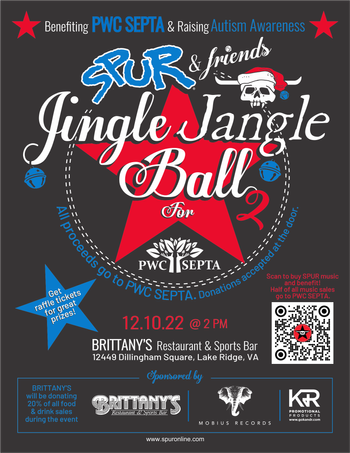 http://www.spuronline.com/jjball2.html Jingle Jangle Ball with SPUT and Friends* - Benefiting PWC SEPTA (Prince William County Special Education Parent Teacher Association) and Raising Autism Awareness - Special Guests Don Zientara and Alex Parez! At Brittany's in Lake Ridge, VA in The Dining Room! Saturday! December 10th, 2022, 2pm-6pm
