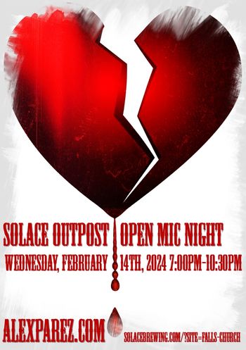www.alexparez.com/shows Alex The Red Parez aka El Rojo! Hosting Open Mic Night at Solace Outpost in Falls Church, VA! Wednesday, February 14th, 2024, 7:00pm-10:30pm! Also celebrating the six year anniversary of the music video premier for my original song, "Raining Down"!  <3 <3 <3 <3 <3 <3 Which you can view at www.alexparez.com/videos
