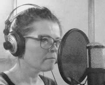 I look serious, but I LOVE recording.
