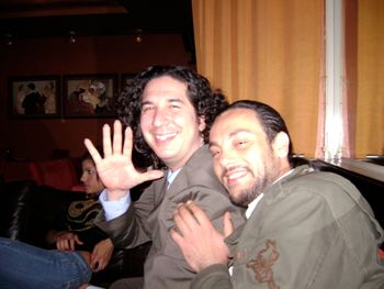 Chris Colby & DJ Osane - crackin' up a little bit later at the post event party at VIP Lounge - Beirut, Lebanon