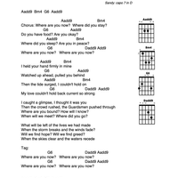 Where Are You Now - Lyrics with Chords as Sandy Plays Them