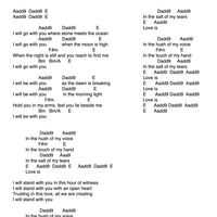 Love Is - Lyrics with Chords in A