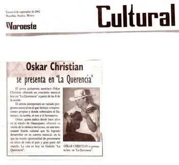 6th of september 2002, Cultural presentation in the Querencia of Mazatlan .
