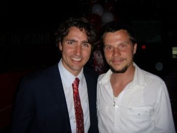 With Justin Trudeau.
