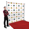 10ft X 8ft Telescopic Backdrop Stand with 8ft X 8ft 13oz vinyl Banner with 4" Pockets Top and Bottom