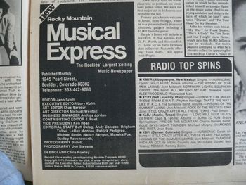 Masthead for Rocky Mountain Musical Express
