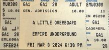 Ticket to Empire Underground Performance, Friday March 8, 2024