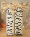 Rustic Thankful/Grateful/Blessed Candles