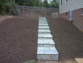 ASIAN BLUE STONE STEPS WITH BULL NOSE TREADS
