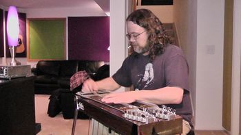 Working on a track for Bonnie and the Clydes at Bridge Studios, Longmont, CO, 2-9-2012.
