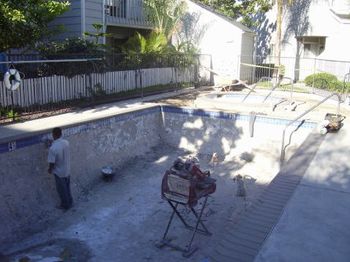Application of tile for a commercial pool remodel.
