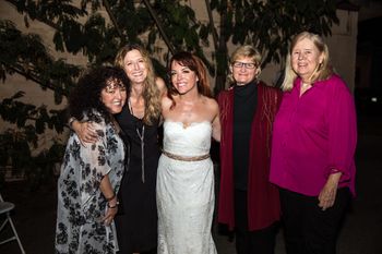 The sweaty bride surrounded by the best mentors in the world
