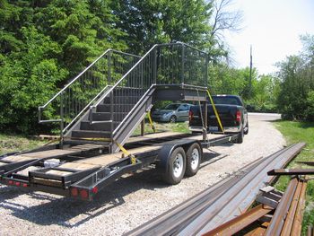 Stair-platform-Railing Assembly (loaded for delivery)
