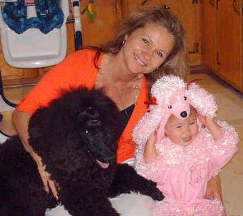 Halloween fun with Lailah... Alyssa was frustrated... the poodle top wasn't staying on as planned!

