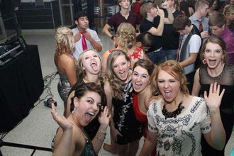 high school students dancing at homecoming with DJ Musical Genius Productions