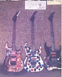 Three guitars I built for Steve Vai right before his David Lee Roth tour.
