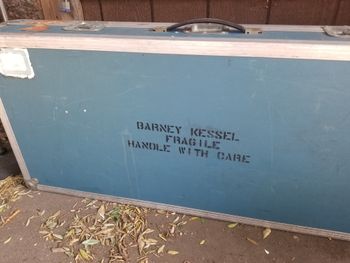 the road case for Barney Kessel's Gibson ES 350.
