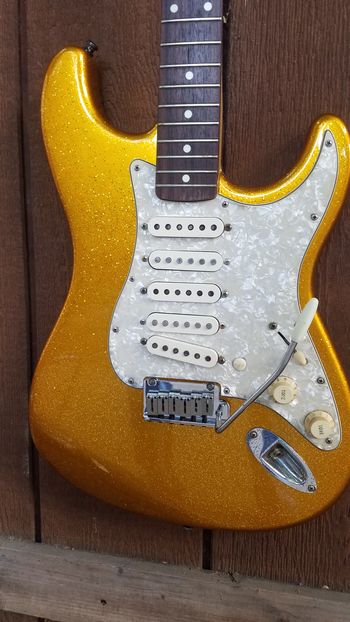 Mike Palm's ( Agent Orange) modded 5 pickup Strat. A great conversation piece !
