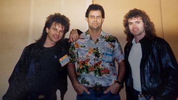 Speedy West Jr., me and John Bryant ( Jimmy's son) at NAMM 1980s. These two sons of famous country/jazz musicians hadn't seen each other since they were little kids !
